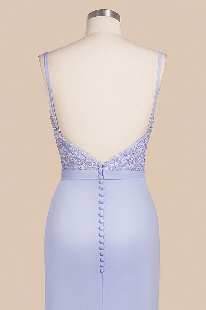 Spaghetti Straps Open Back Lace Mermaid Prom Dresses | Elegant Evening Dresses long