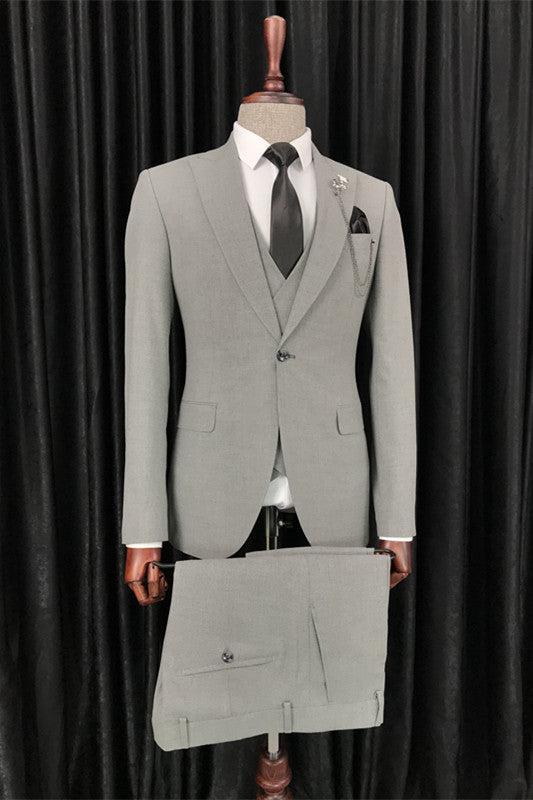 men-formal-tuxedo-gray-peak-lapel-three-pieces-business-gentle-suits