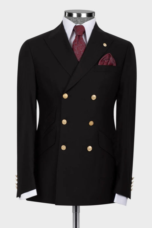 classical-black-peaked-lapel-double-breasted-business-customized-men-suits