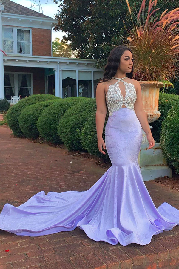 Beading Jewel Sleeveless Appliques Gorgeous Mermaid Prom Dresses