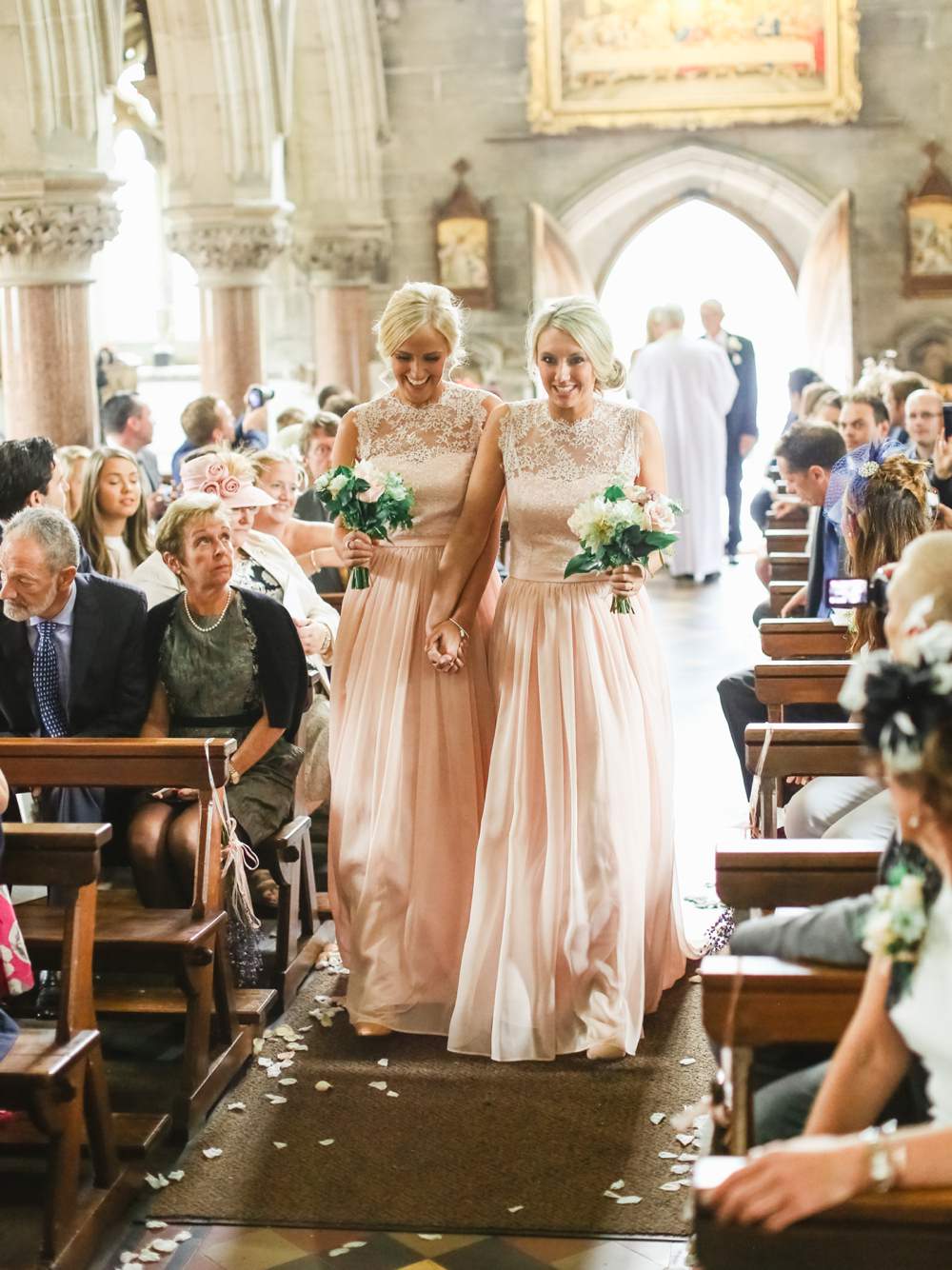 Lace Chiffon Crew Neck Bridesmaid Dresses Open Back Long Floor Length Maid of Honor Dresses