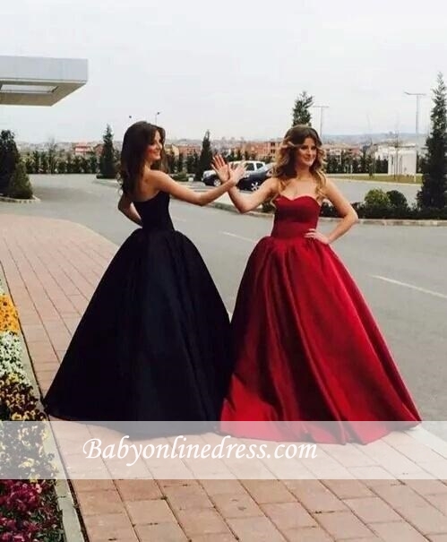 Ball-Gown Simple Sleeveless Sweetheart Glamorous Prom Dresses