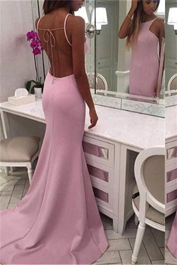 Chic Crew Sleeveless Sweep-train Chiffon Mermaid Prom Dresses