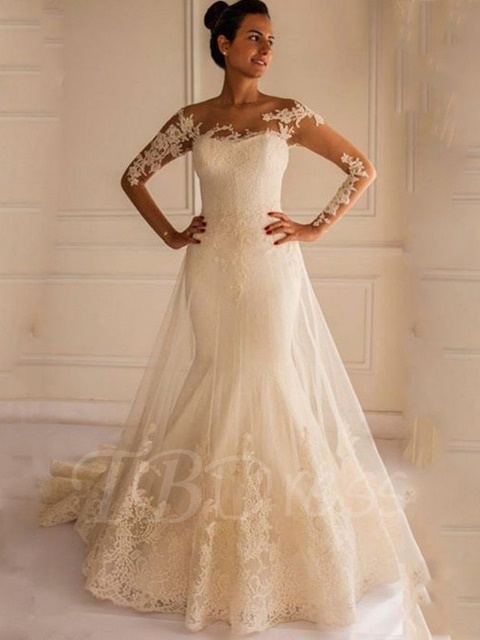 Ivory Layers Mermaid Wedding Dresses