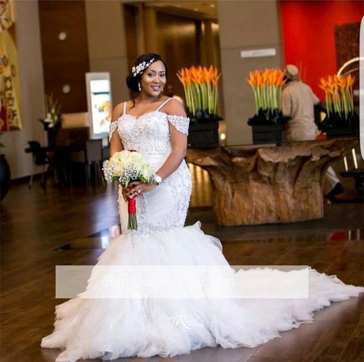 Plus Size Appliques Cap Sleeves Lace Vintage Mermaid Wedding Dress