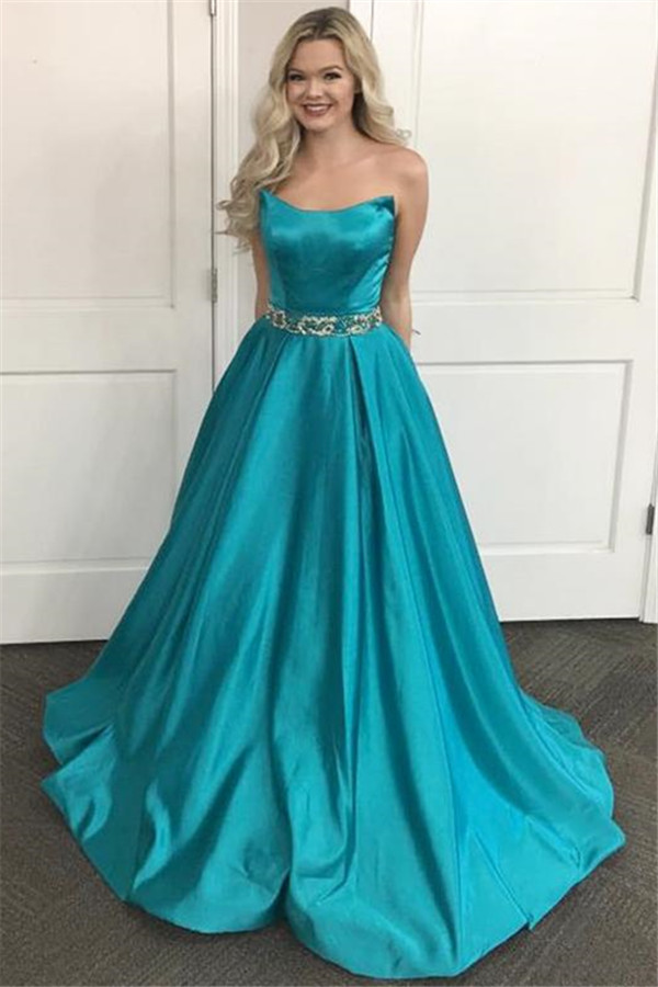 Applique Sequin Strapless Prom Dresses Sleeveless Sexy Evening Dresses Cheap