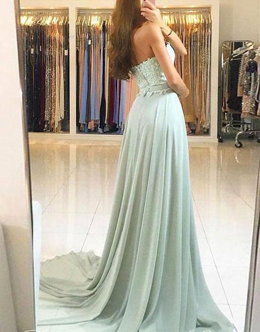 Elegant A-Line Prom Dresses | Sweetheart Lace Appliques Chiffon Evening Dresses