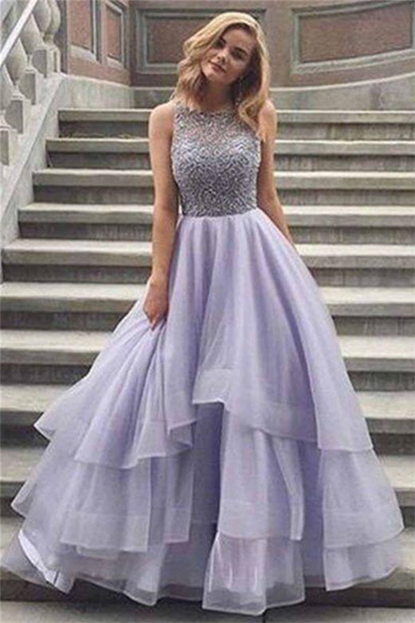 Gorgeous Crystal Sheer Prom Dresses Simple Cheap Sleeveless Sexy Evening Dresses