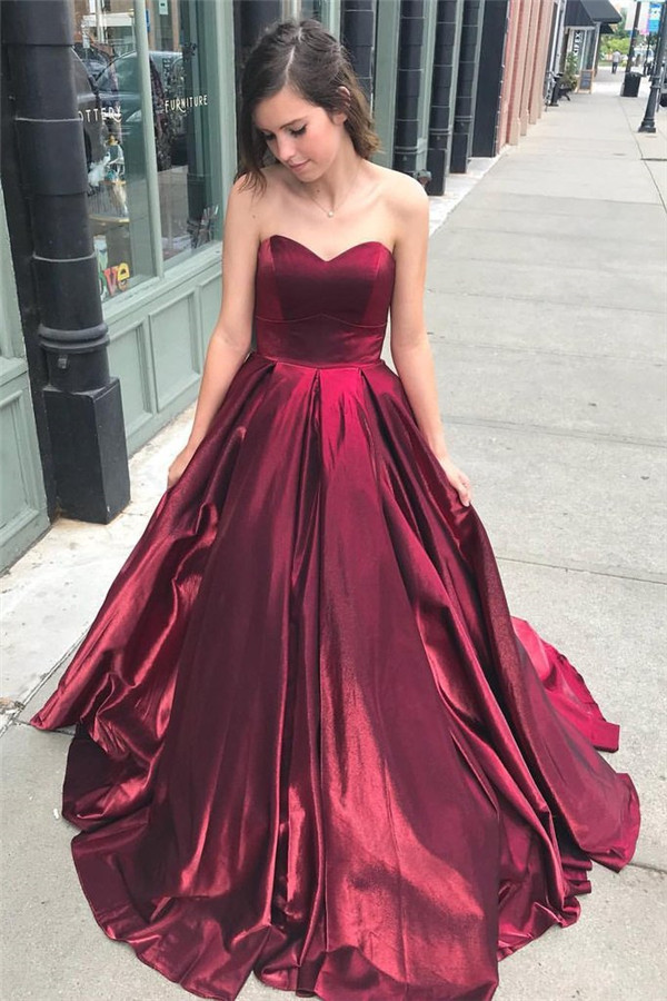 Thick Stain Sweetheart Prom Dresses Ruffle Cheap Sleeveless Sexy Evening Dresses