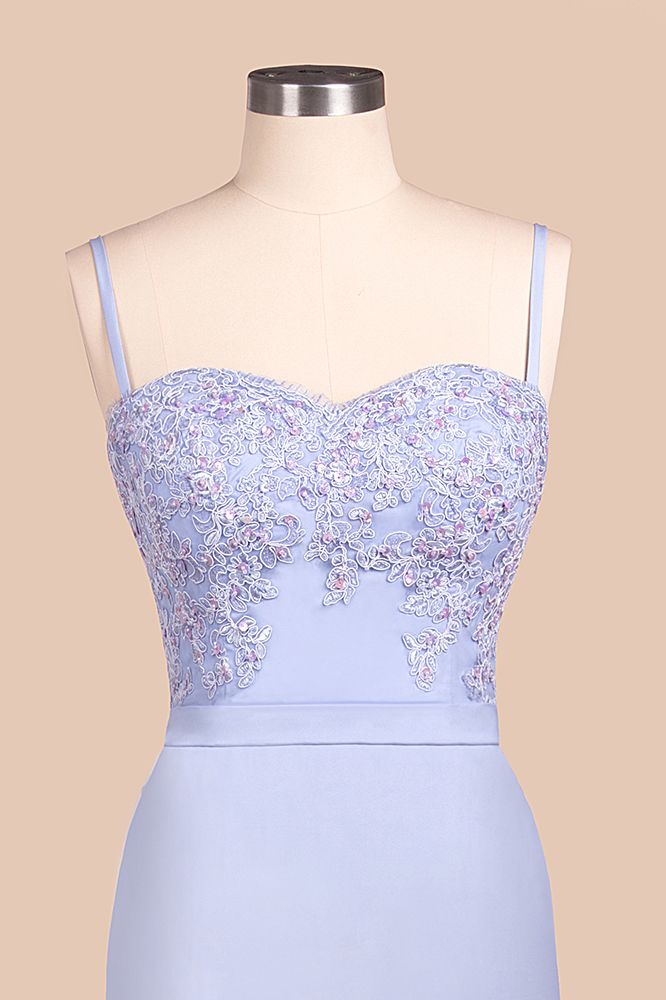 Spaghetti Straps Open Back Lace Mermaid Prom Dresses | Elegant Evening Dresses long