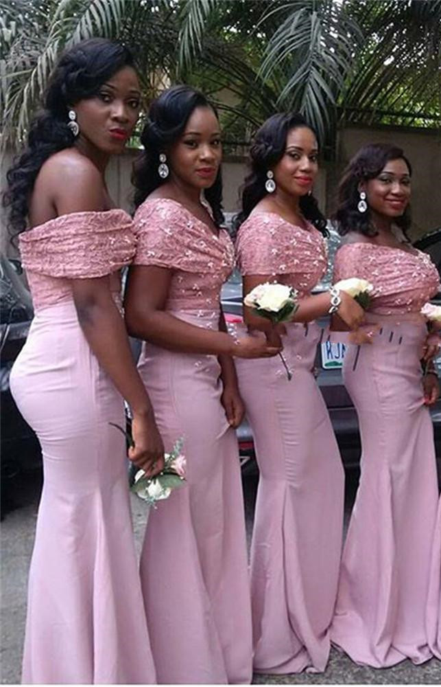 Mermaid Delicate Crystals Sequined Off-the-shoulder Bridesmaid Dress