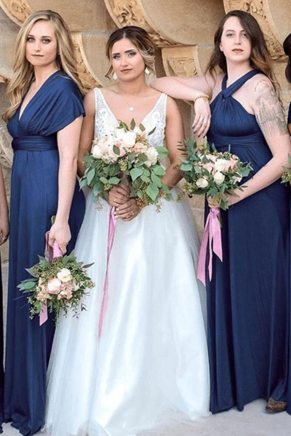 Dark Navy Multiway Infinity A-Line Bridesmaid Dress-Babyonlinedress