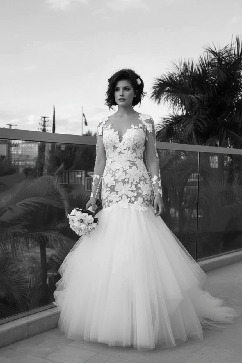 Backless Lace Mermaid Beach Wedding Dresses