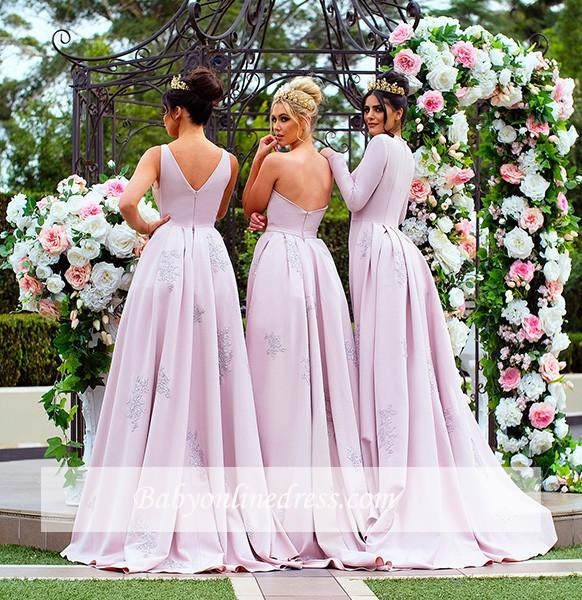 New Mermaid Bridesmaid Dresses | Long Sleeves Wedding Party Dresses with Overskirt