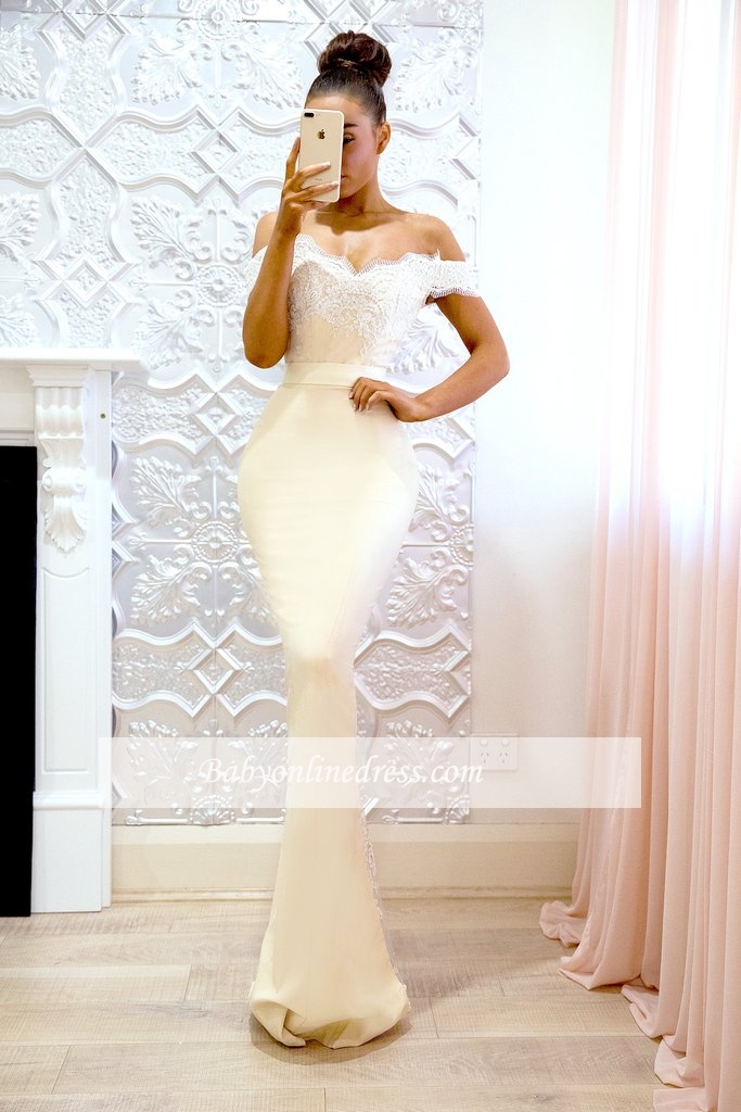 Elegant Off-the-shoulder Bridesmaid Dresses | Lace Mermaid Evening Dresses