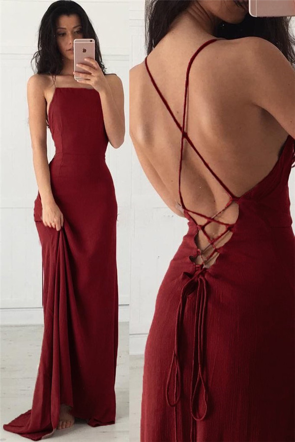 Lace-Up Halter Applique Prom Dresses Cheap Mermaid Sleeveless Sexy Evening Dresses
