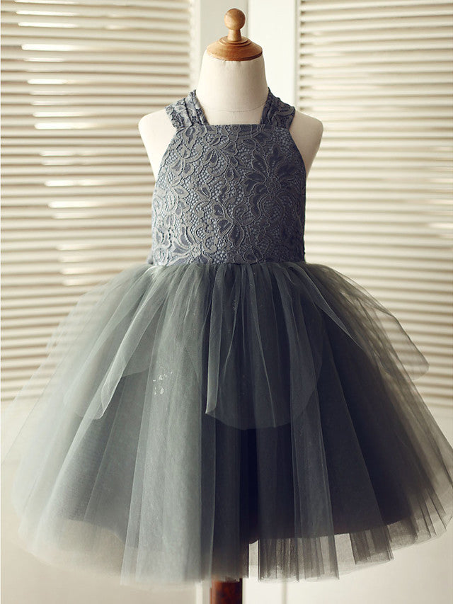 Ball Gown Lace Tulle Wedding Birthday Pageant Flower Girl Dresses-Babyonlinedress