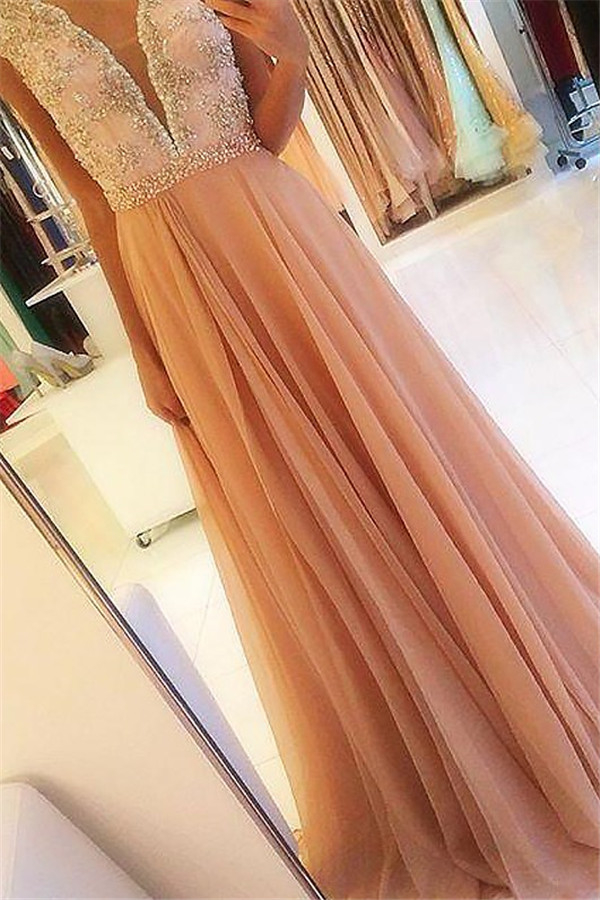 Chic Open Back Applique Prom Dresses Tulle Cheap Sexy Evening Dresses with Crystal