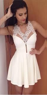Simple Sexy Halter New A-Line Short Lace Homecoming Dress