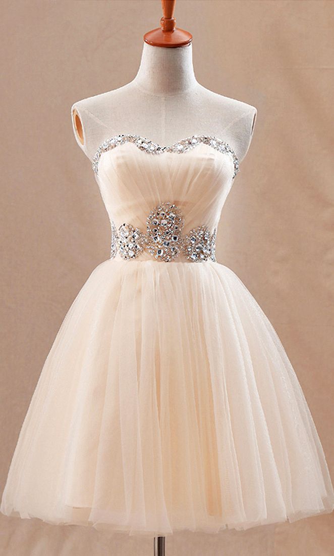 Sweetheart Crystals Short Homecoming Dresses Elegant Graduation Dresses
