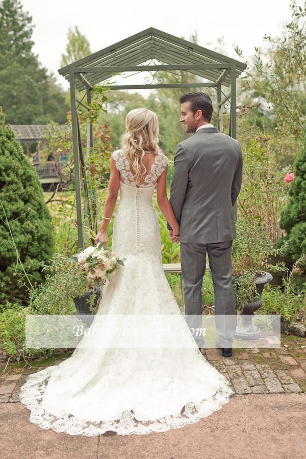 Straps Long Lace Vintage Mermaid Wedding Dresses | Fit and Flare Bridal Gowns 2020