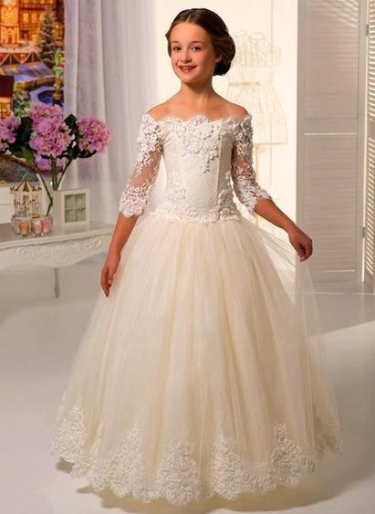 Flower Girl's Dresses for Wedding First Communion Dresses Puffy Girl's Party Dresses