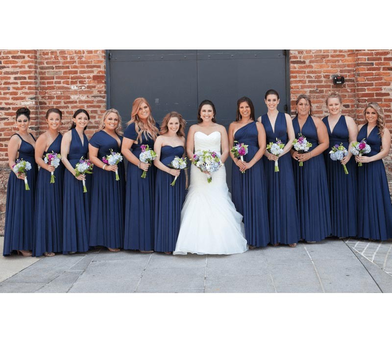 Dark Navy Multiway Infinity A-Line Bridesmaid Dress-Babyonlinedress