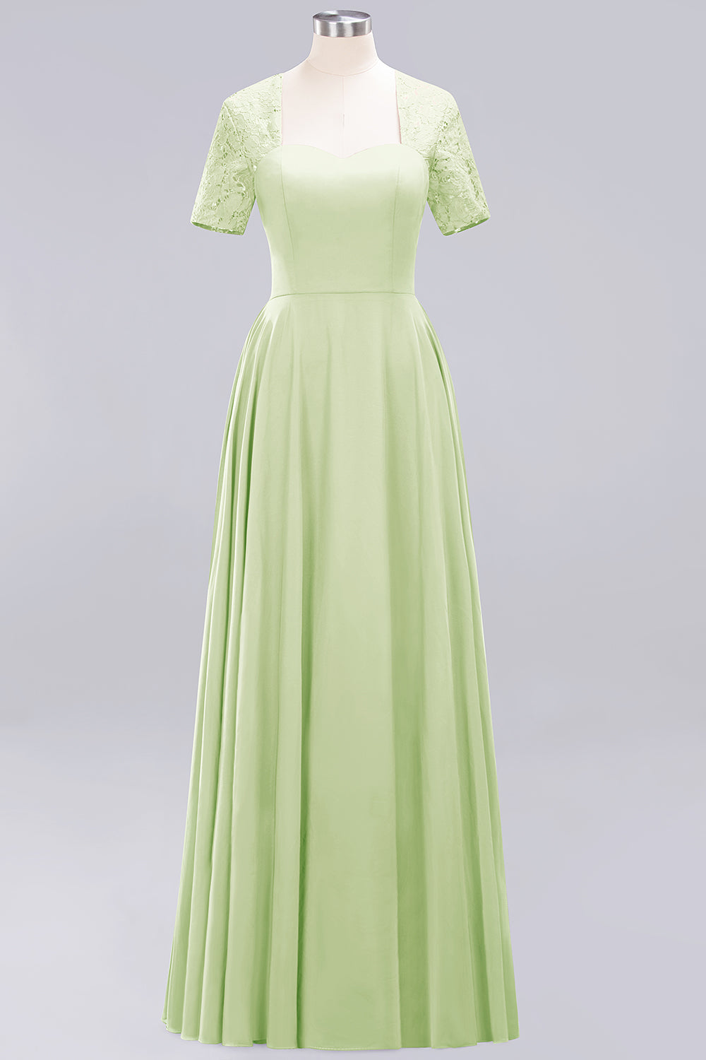 Dark Navy Open-Back Long Bridesmaid Dress With Short Sleeves-Babyonlinedress