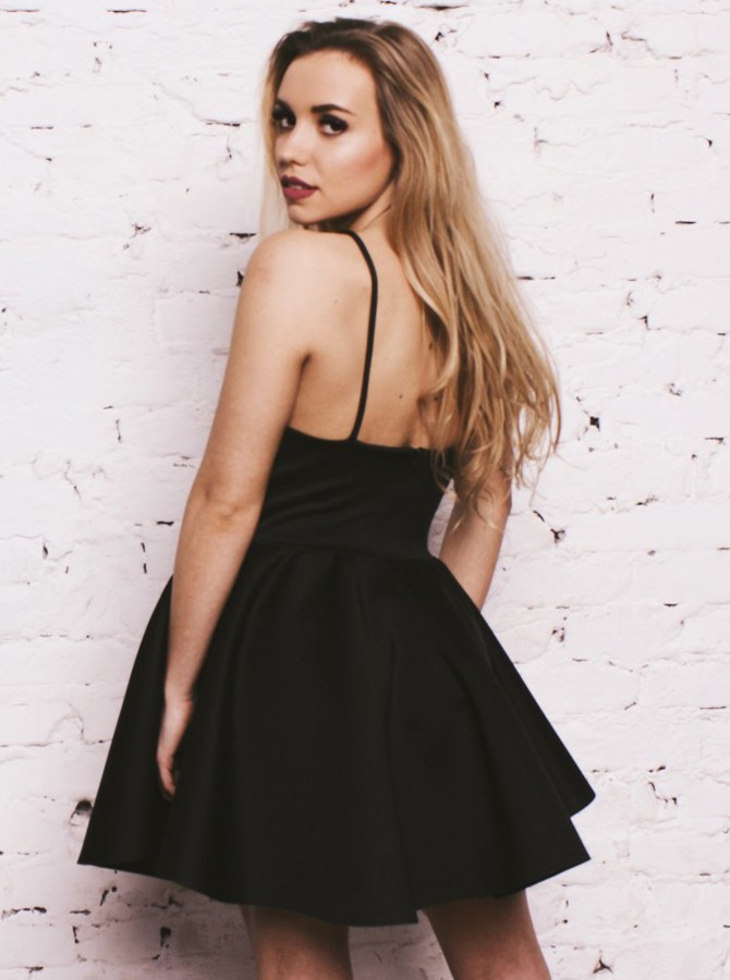 Sext Short A-Line Homecoming Dresses | Spaghetti Straps Little Black Dresses