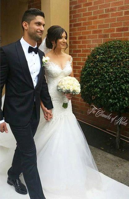 Vintage Mermaid Lace Tulle Sweetheart Mermaid Wedding Dresses with Beading