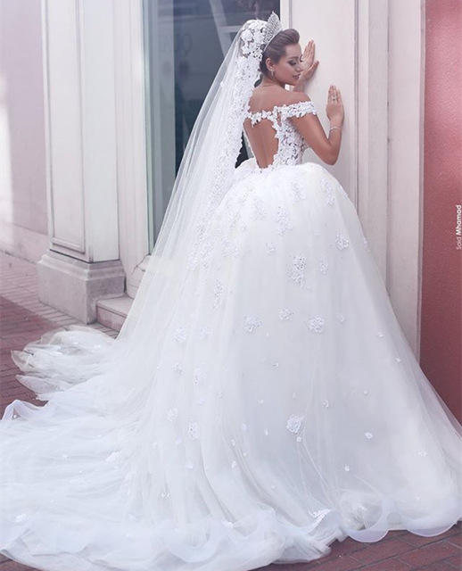 Vintage Ball Gown Wedding Dresses Off the Shoulder Sweetheart Open Back Lace Vestido De Novia