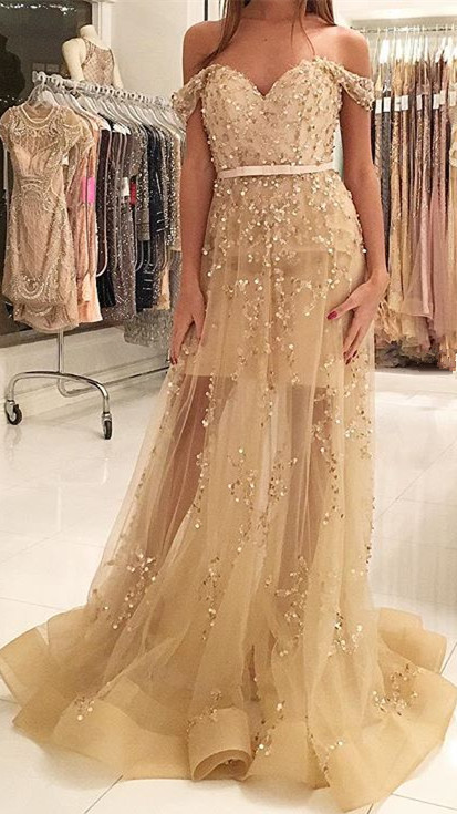 Tulle Prom Dresses Mermaid Sweetheart Off the Shoulder Appliques Formal Dress