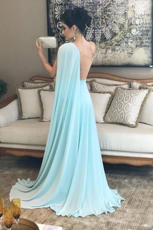 Chic Ruffle Applique Oneshoulder Prom Dresses A-Line Over-Skirt Sleeveless Sexy Evening Dresses