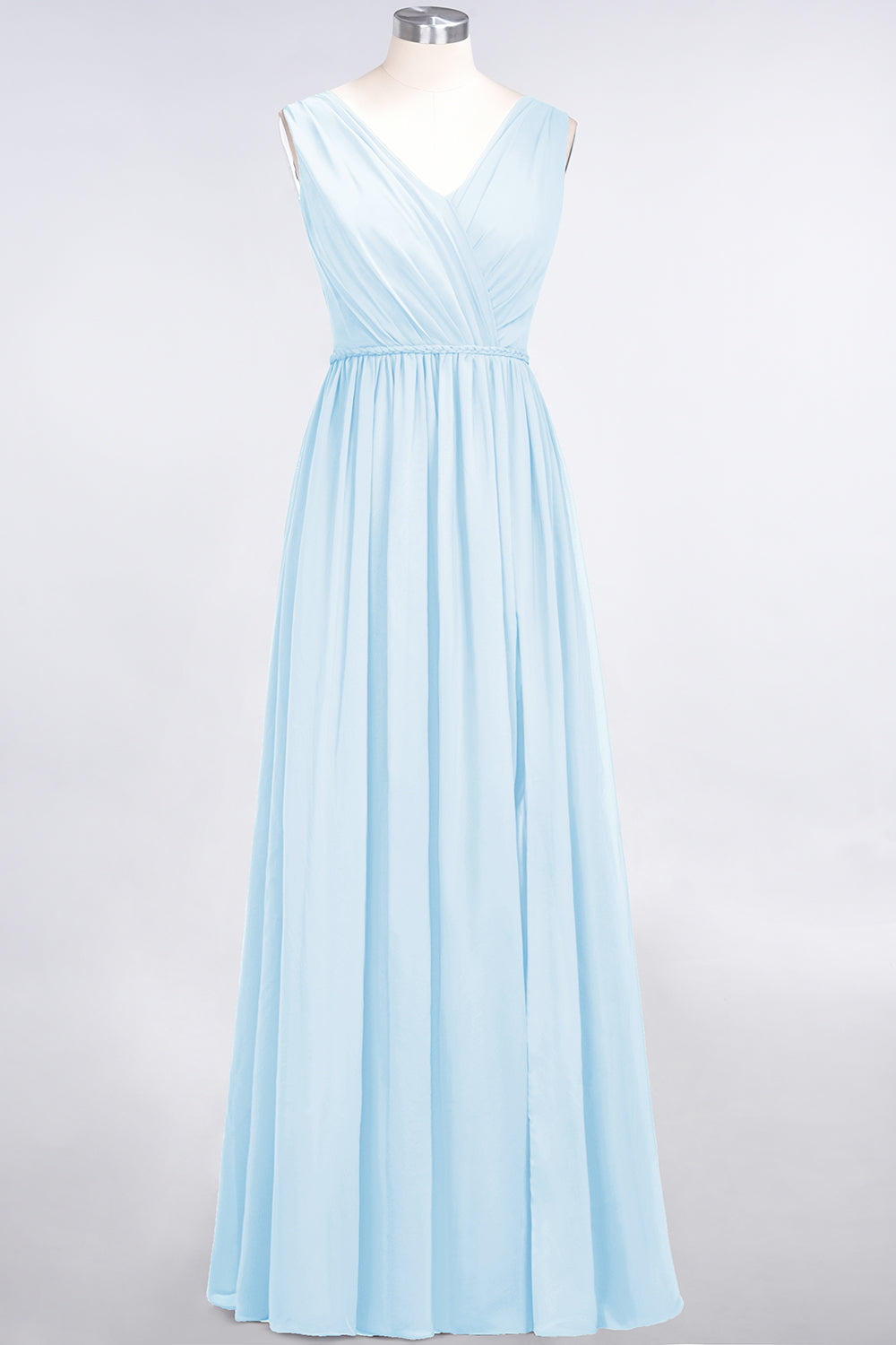 Glamorous TulleV-Neck Ruffle Burgundy Bridesmaid Dress Online-Babyonlinedress