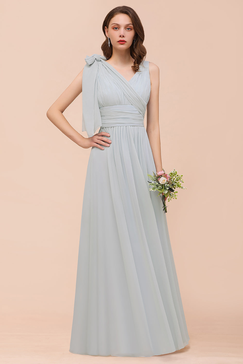 Gorgeous Ruffle Convertible Mist Chiffon Bridesmaid Dresses Online-Babyonlinedress