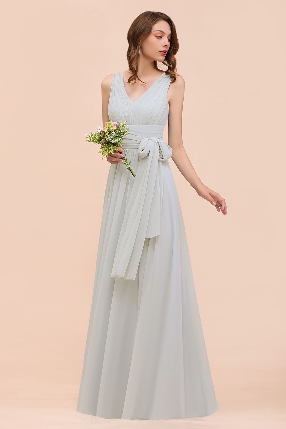 Gorgeous Ruffle Convertible Mist Chiffon Bridesmaid Dresses Online-Babyonlinedress