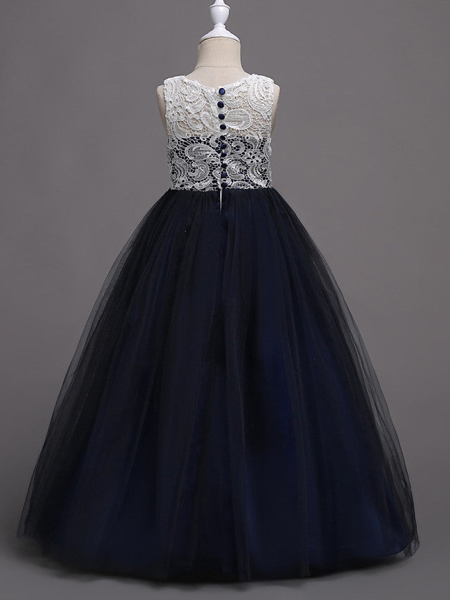 Long Princess Wedding Party Pageant Flower Girl Dresses-Babyonlinedress