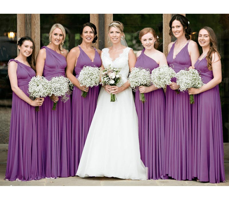Purple Multiple Bridesmaid Dresses Long-Babyonlinedress