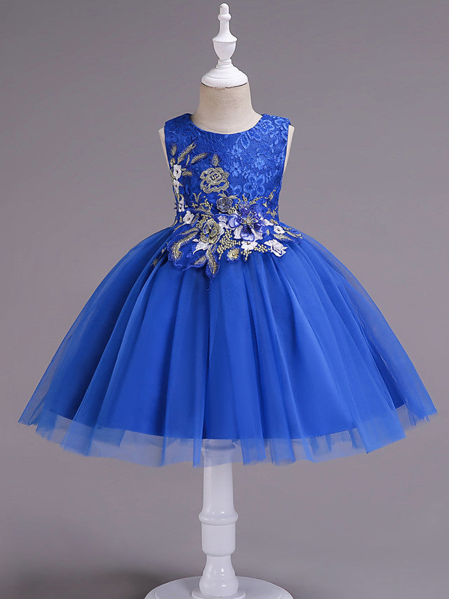 Short Princess Lace Tulle Sleeveless Jewel Neck Wedding Birthday Party Dresses-Babyonlinedress