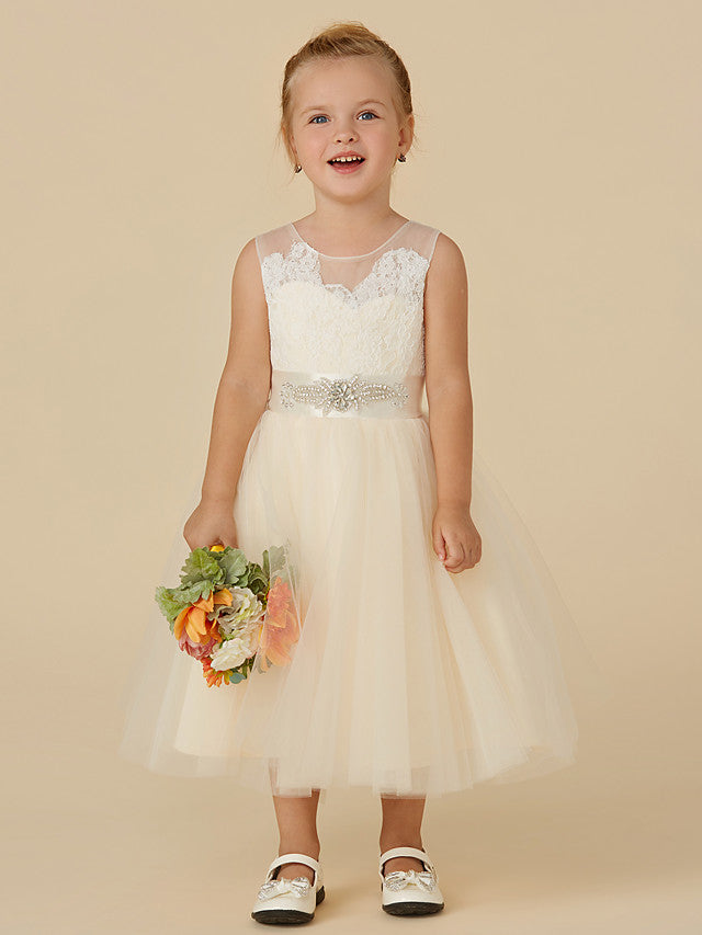 Short Princess Tulle Wedding Birthday Pageant Flower Girl Dresses-Babyonlinedress