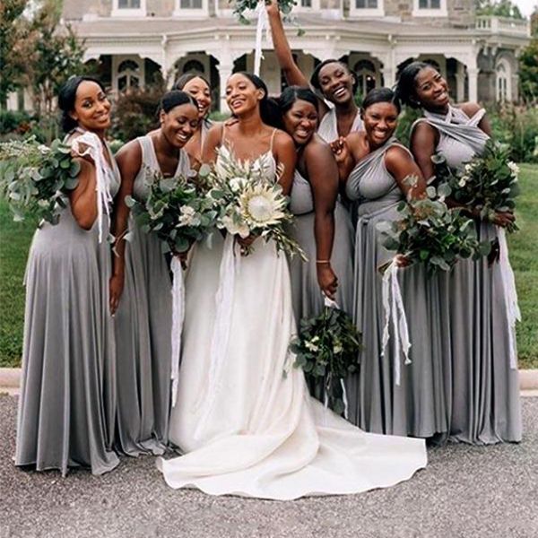 Silver Multiple A-Line Bridesmaid Dresses-Babyonlinedress