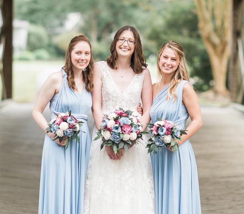 Sky Blue Ruffles Multiway Infinity A-Line Bridesmaid Dresses-Babyonlinedress