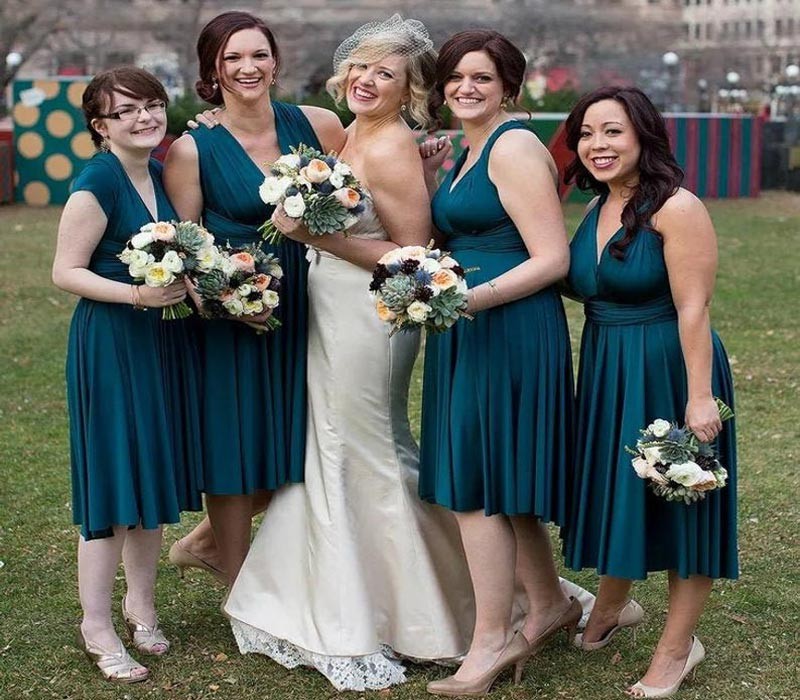Sleeveless Dusty Navy Multiway Infinity Bridesmaid Dress-Babyonlinedress