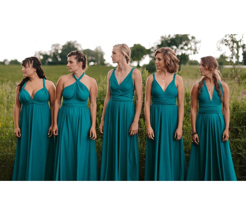 Sleeveless Dusty Navy Multiway Infinity Bridesmaid Dress-Babyonlinedress