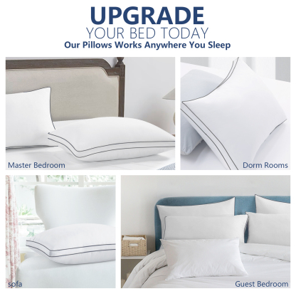 Bed Pillow King Size Set of 2, Hotel Quality Down Alternative, 20x34 Inches