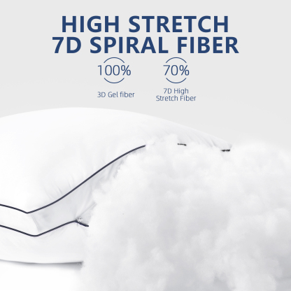 Bed Pillow Standard Size Set of 2, Cool-Touch Extra-Support Gusseted Edge for Side Sleepers, Hotel Collection Down Alternative (20x30)