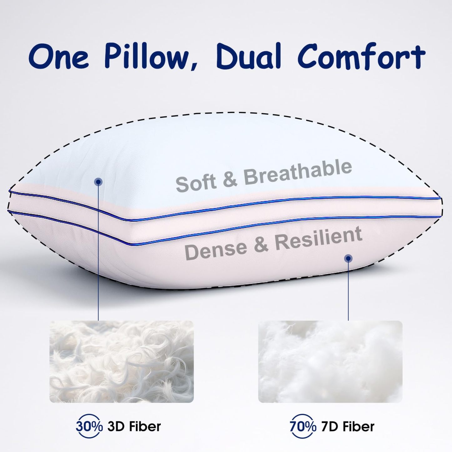 Bed Pillow king Size Set of 2, Hotel Quality Gusseted Cooling Pillow for Side Sleepers,Supportive Down Alternative, 20x34 Inches