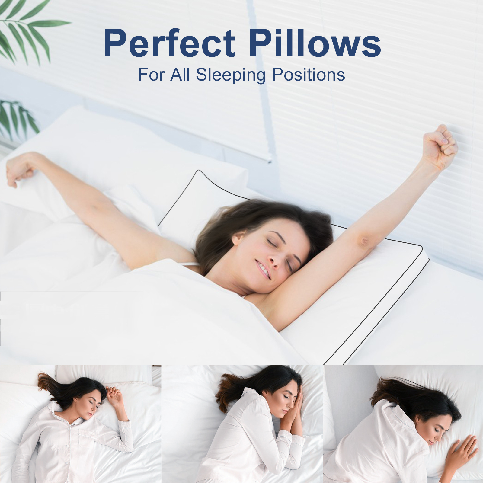 Bed Pillow Standard Size Set of 2, Cool-Touch Extra-Support Gusseted Edge for Side Sleepers, Hotel Collection Down Alternative (20x30)