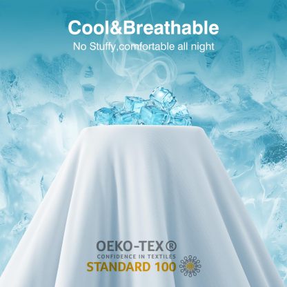Cooling Blankets for Hot Sleepers and Night Sweats Relief, Q-Max>0.5 Cooling Comforter to Relief Hot Flashes, Queen Size Lightweight Summer Ice Breathable Double-Sided 90"x90", Ocean Breeze Blue