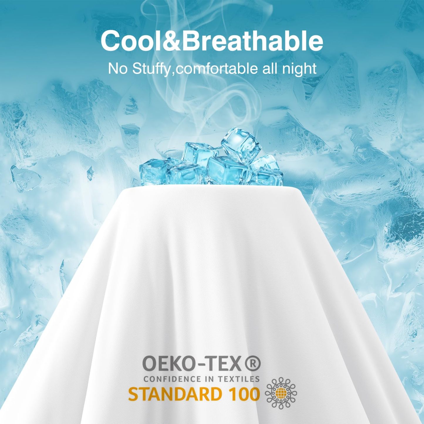 Cooling Blankets for Hot Sleepers and Night Sweats Relief, Q-Max>0.5 Cooling Comforter to Relief Hot Flashes, Queen Size Lightweight Summer Ice Breathable Double-Sided 90"x90", Icy White